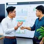 사모펀드 성과 비교  상장사 vs 비상장사 - **Prompt: "A group of diverse professional private equity fund managers, dressed in smart business a...