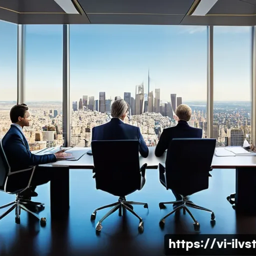 사모펀드 투자 기본 용어 정리 - **Prompt 1: The Essence of Private Equity**
    A sophisticated, high-ceilinged modern boardroom bat...