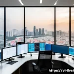 Home 21 사모펀드의 경영개선 전략 - A modern Vietnamese private equity investment office scene featuring diverse professionals analyzing...