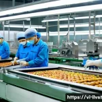 Home 20 사모펀드 투자와 기업 가치 창출 - A modern Vietnamese food processing factory interior showing advanced machinery and automated produc...