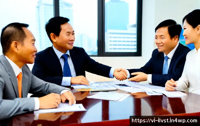 Home 17 사모펀드와 기업 인수합병 M A 관계 - Photorealistic private equity acquisition meeting in a modern Ho Chi Minh City boardroom, Vietnamese...